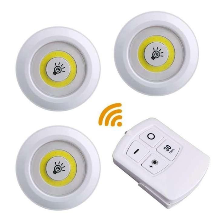 Bộ Đèn 3 đèn LED + 1 remote tiện dụng gắn Tủ quần áo + Tủ bếp + Tủ rượu