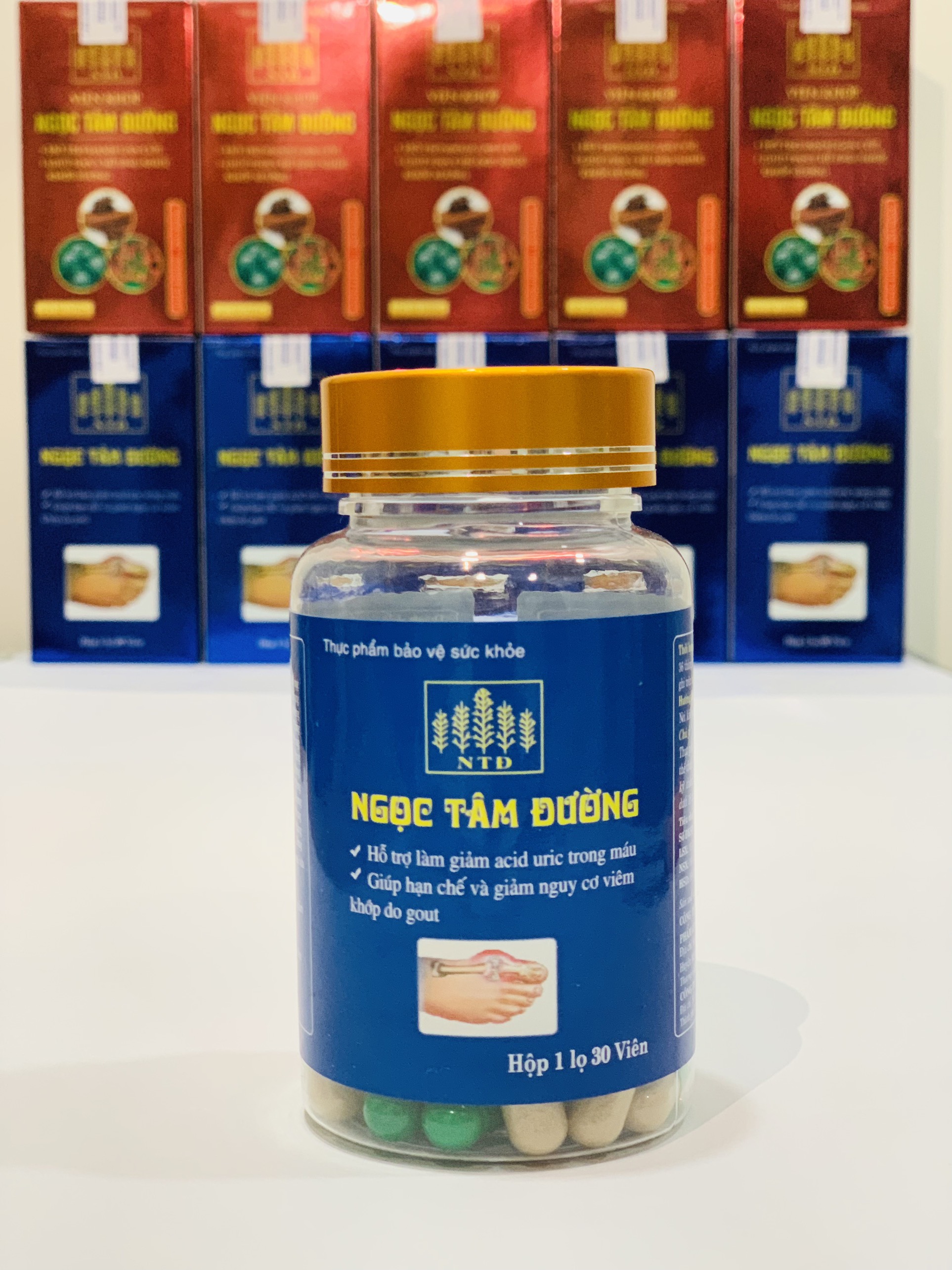 Hộp 30V - Viên uống gout Ngọc Tâm Đường - Giúp giảm lượng Acid Uric trong cơ thể và Hỗ trợ giảm sưng đau khớp do gout