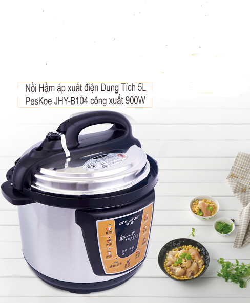 Nồi áp suất điện 5L Peskoe JHY-B104 Công Suất Lớn 900W  nồi áp suất điện tử