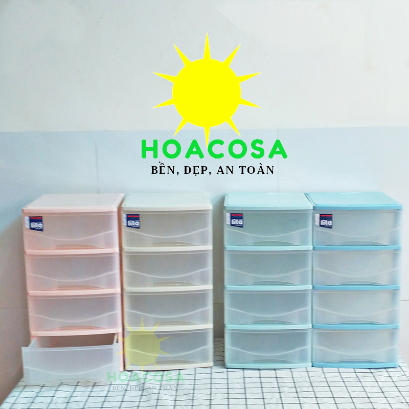 Tủ Nhựa Để Bàn Mini 4 Tầng Ngăn Kéo Lita- Nhựa Hiệp Thành- Đơn Giản, Sáng Đẹp, Tiện Dụng- Đồ Gia Dụng Hoacosa.