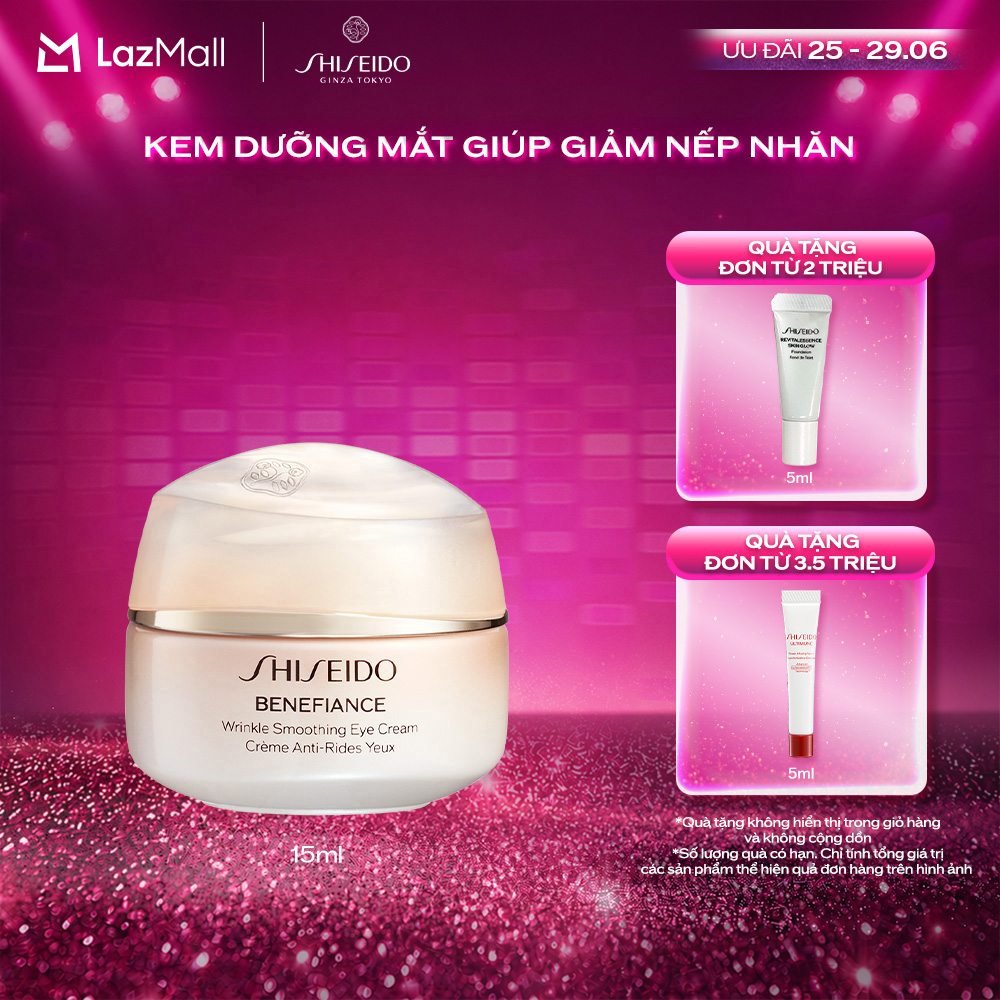 [NEW] Kem dưỡng mắt Shiseido Benefiance Wrinkle Smoothing Eye Cream 15ml - Phiên bản mới