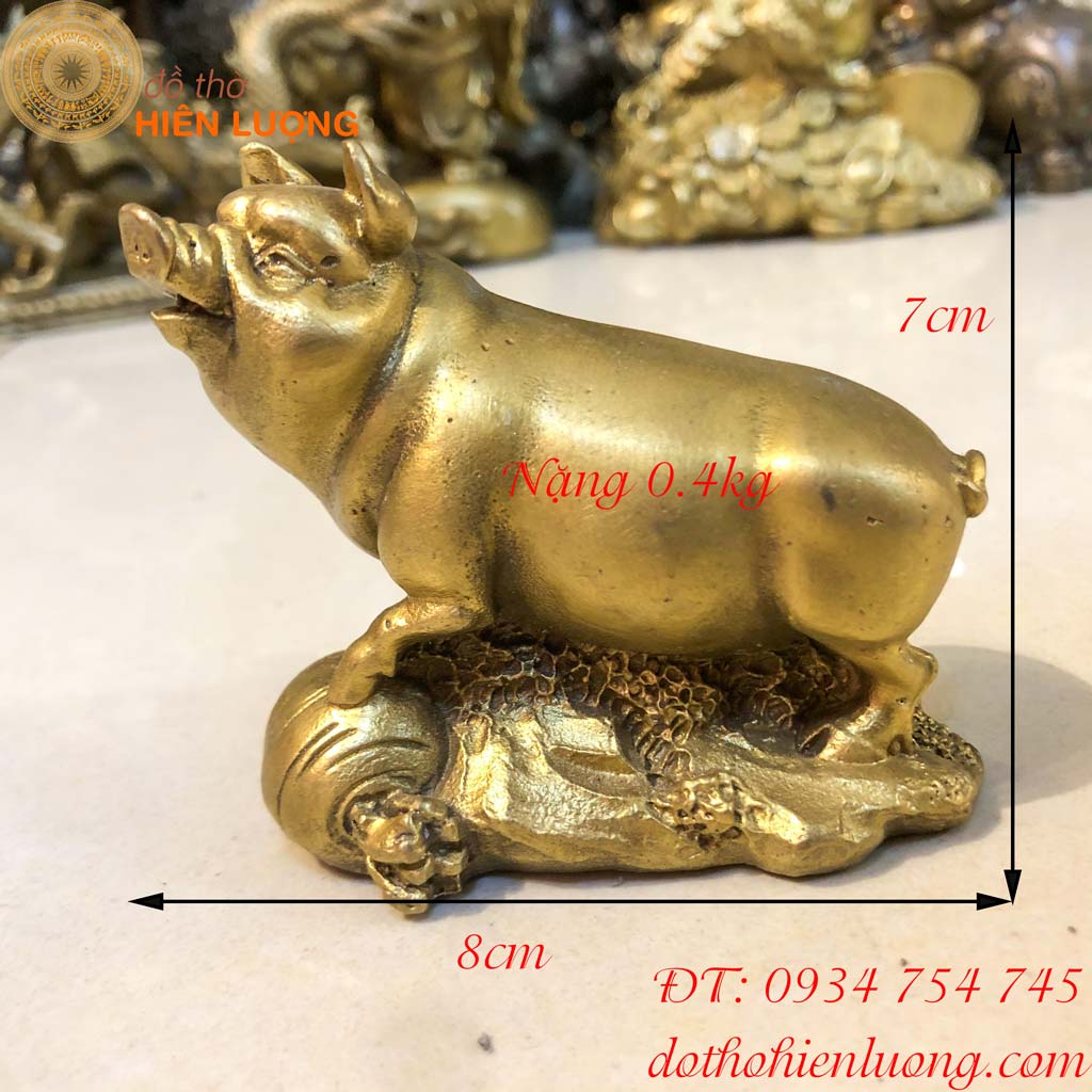 Tượng Heo Trơn Bằng Đồng Phong Thủy