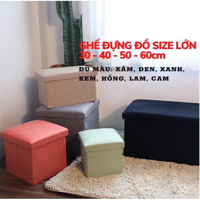 Hộp đựng đồ Ghế đựng đồ đa năng - Ghế 2 trong 1 có thể gấp gọn vừa để đồ vừa ngồi cứng cáp