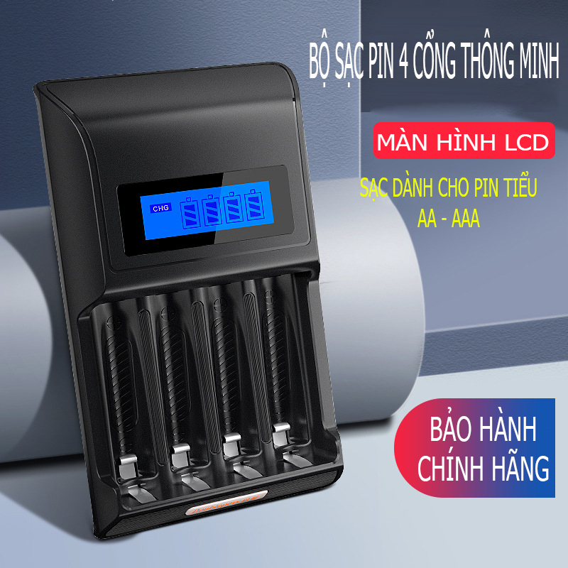 Bộ sạc pin tiểu AA AAA DP-K98B tự ngắt tốc độ cao, màn hình hiển thị LCD trạng thái pin thông minh - Bảo hành chính hãng