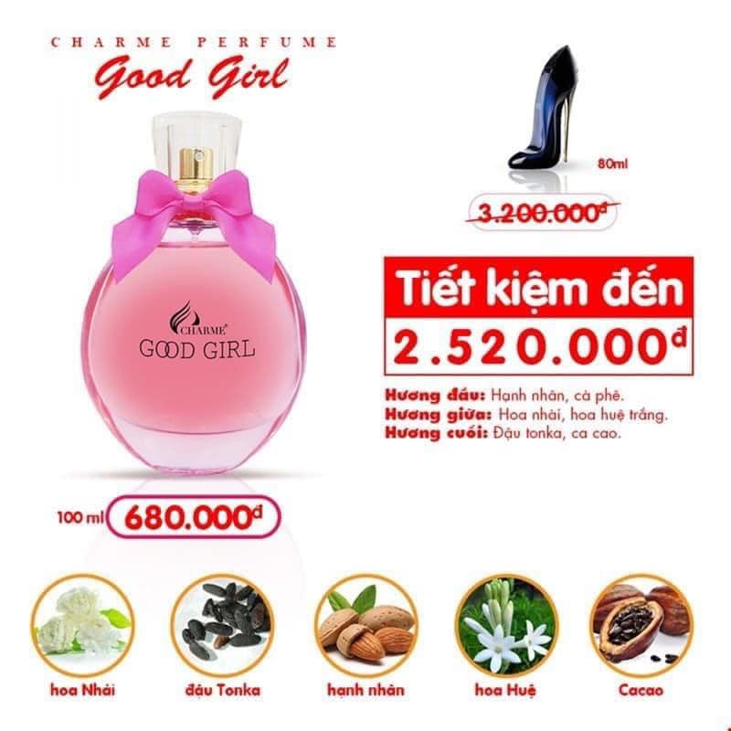 Nước hoa nữ charme good girl dung tích 100ml
