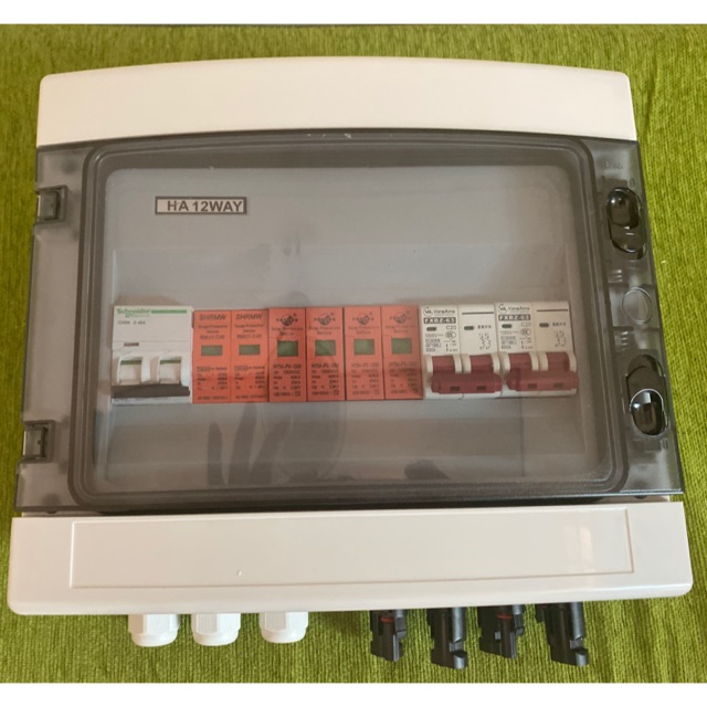 Tủ hoà lưới điện mặt trời 1 pha 2 string đầy đủ cb chống sét 4-8kwp