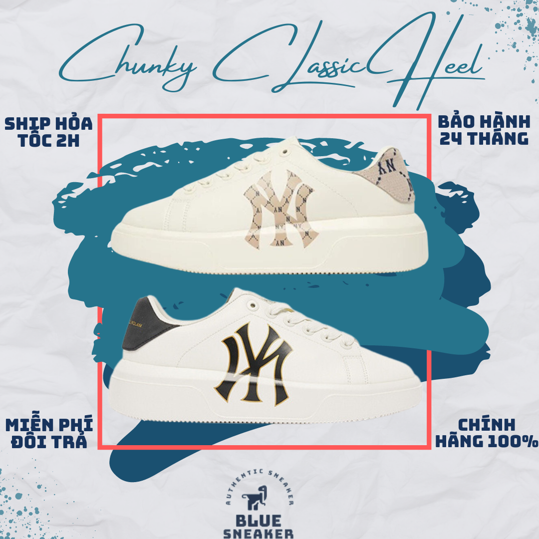 Giày mlb classic chunky , giày mlb ny thể thao cổ thấp unisex , new_york_yankees, blue sneaker 1999