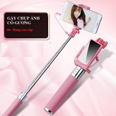 Gậy chụp hình có gương, Gậy chụp ảnh đa năng, Gậy chụp ảnh tự sướng có gương thiết kế inox không gỉ