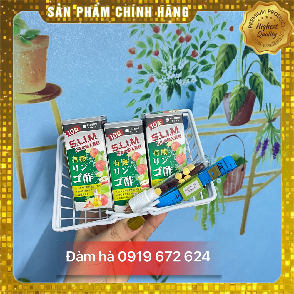 Combo 3 xổ mỡ giấm táo đêm- viên xổ mỡ giấm táo slim fit