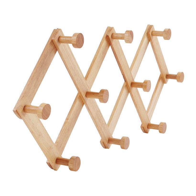Móc xếp treo quần áo 10 móc tròn,móc treo quần áo 10 núm tự nhiên hương anh decor