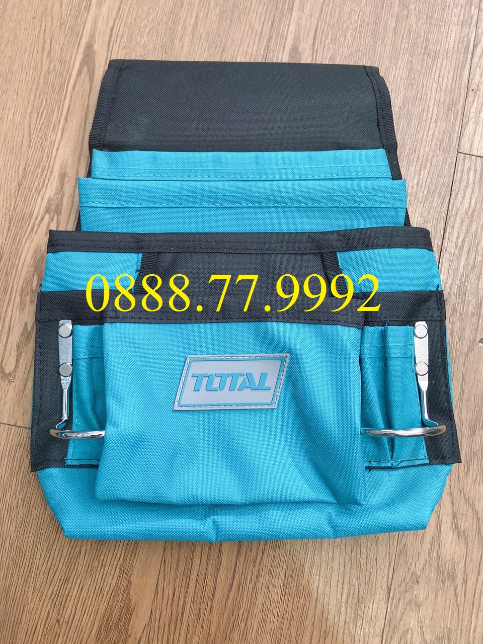 Túi đựng đồ nghề đeo hông TOTAL THT16P1011 32x28cm, giỏ đựng dụng cụ phụ kiện polyester 600D có khoá cài siêu bền chắc