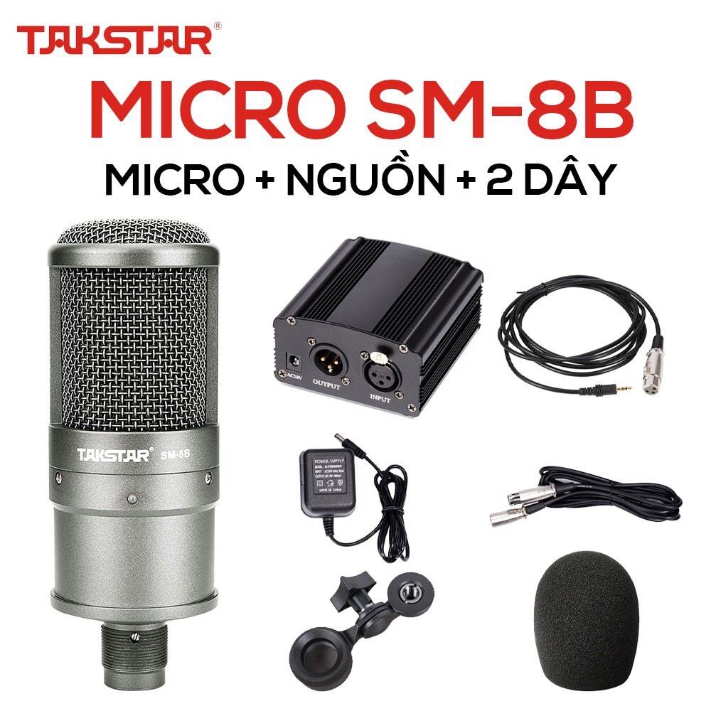 Mic thu âm takstar SM8B và nguồn 48v