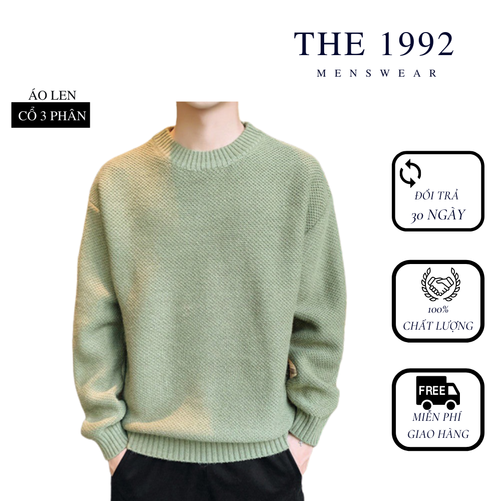 Áo len nam cổ cao 3 phân, áo len cổ tròn nam Ulzzang style 4 màu trẻ trung (ALC3P)