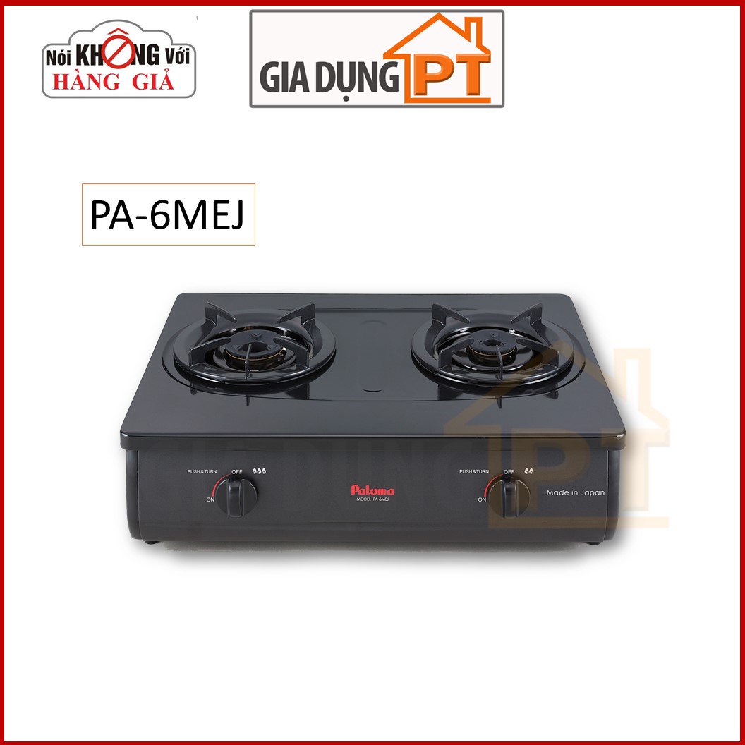 Bếp gas dương để bàn Paloma PA-6MEJ, sản xuất và nhập khẩu nguyên chiếc từ Nhật Bản, mặt bếp tráng men, đầu đốt ECO