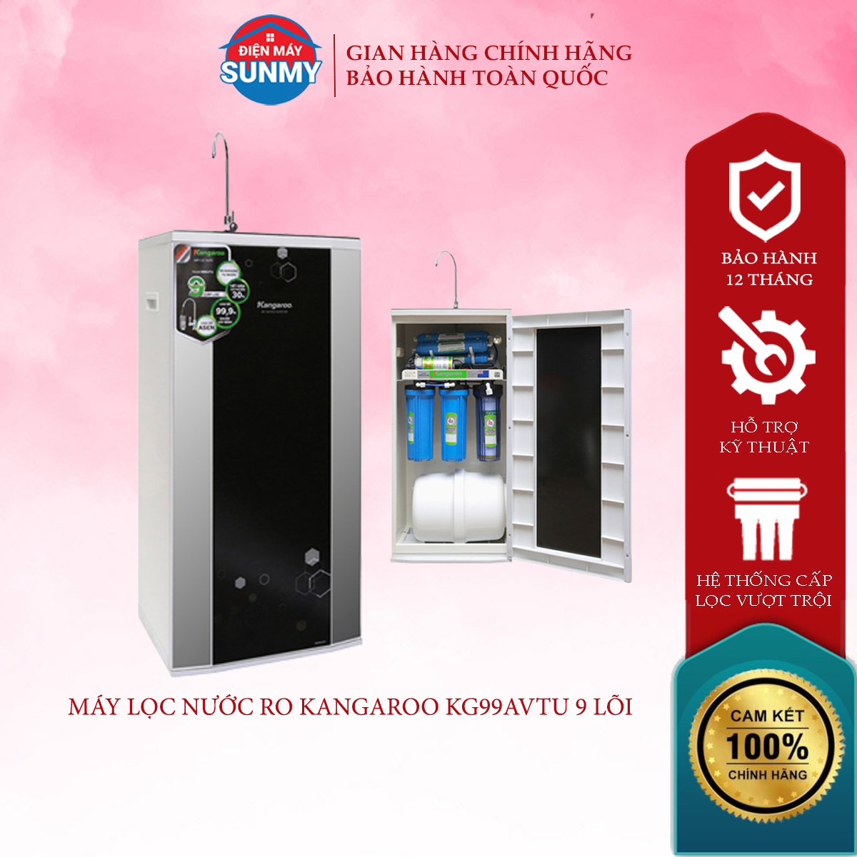 Máy lọc nước RO Kangaroo KG99A VTU 9 lõi - bảo hành chính hãng toàn quốc hàng trưng bày - Điện máy Sunmy