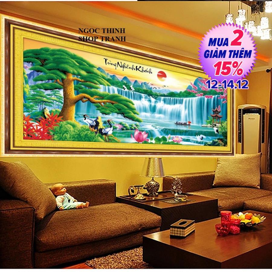 DLH-222986-Tranh thêu Tùng nghênh khách-148.63