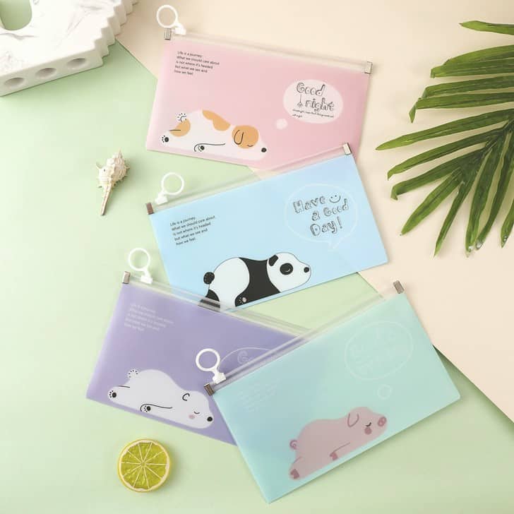 Túi zip b6 nhựa dẻo đựng bút đồ dùng siêu cute đựng phụ kiện vật dụng tiện dụng