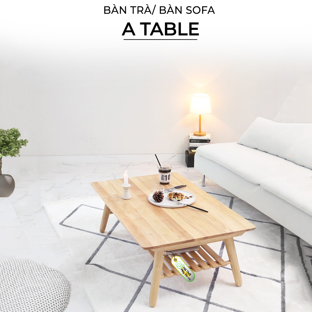 BÀN TRÀ SOFA DÀNH CHO PHÒNG KHÁCH CHÂN GẤP GỌN TIỆN LỢI THƯƠNG HIỆU MW FURNITURE - NỘI THẤT PHÒNG KHÁCH