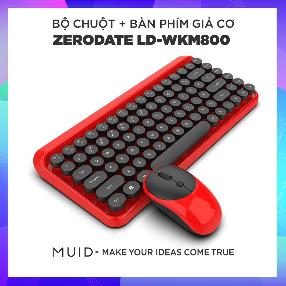 Bộ chuột + bàn phím không dây giả cơ zerodate ld-wkm800