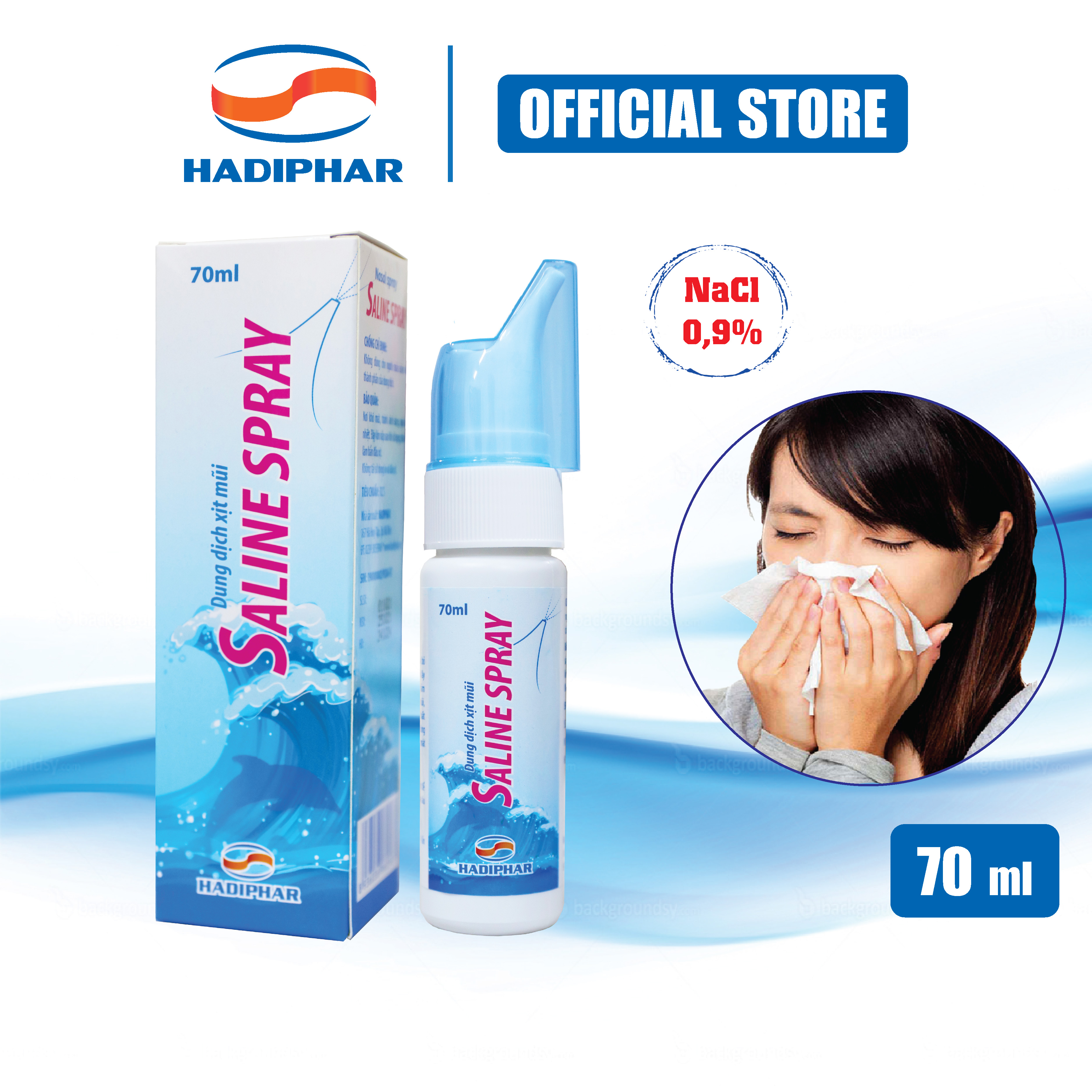 Dung dịch xịt mũi Saline Spray vệ sinh mũi phòng chống các bệnh liên quan đến đường hô hấp