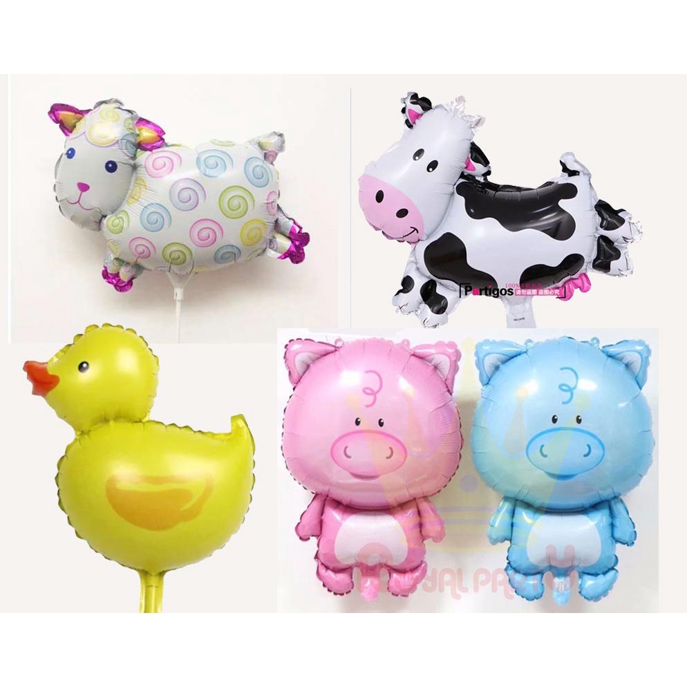 Bóng kiếng hình các con vật con bò, cừu, vịt, heo xanh, heo hồng