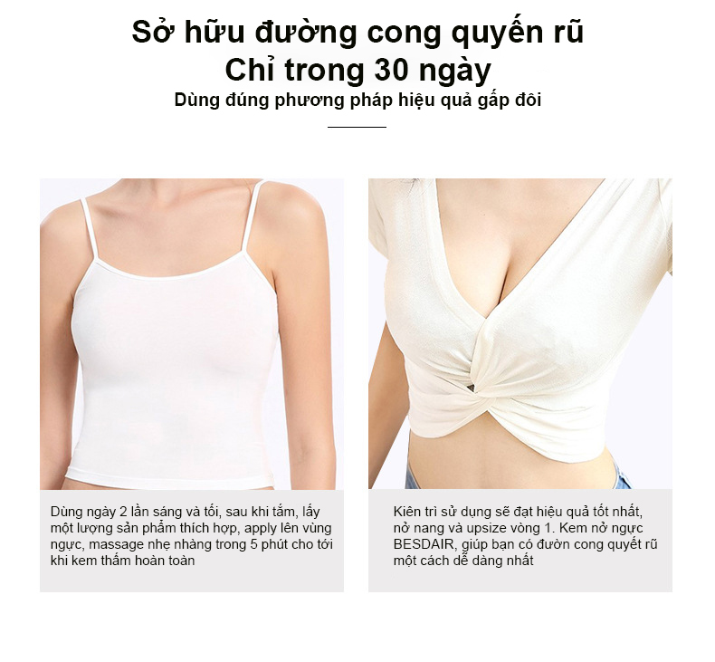 BESDAIR Kem Nở Ngực Nâng Ngực Tự Nhiên Tăng Ngực An Toàn Hiệu Quả Săn Chắc Làm Tăng Vòng 1 Enhancement Breat Cream 3