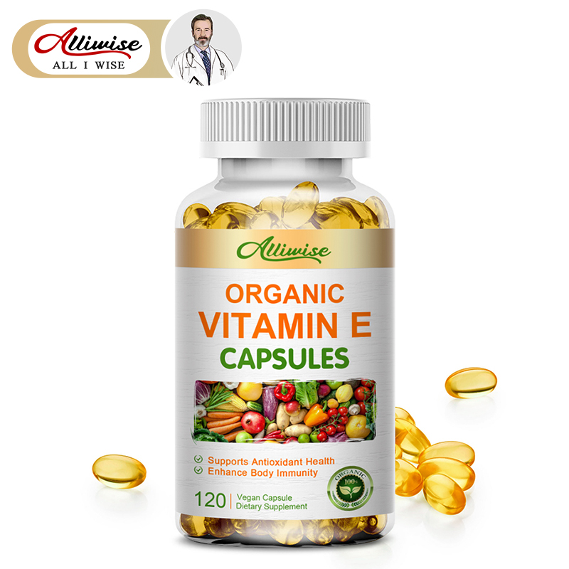 Alliwise Natural Vitamin E Capsule Chống oxy hóa Hỗ trợ Vitamin Da Thiết yếu và Hỗ trợ Miễn dịch Làm trắng Chống lão hóa