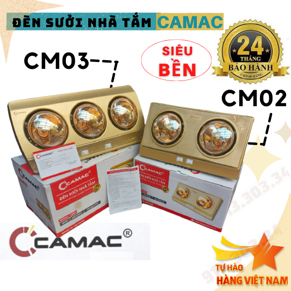 Đèn sưởi nhà tắm Camac nhãn đỏ siêu bền 2 bóng/3 bóng mẫu mới 2021 , bảo hành 24 tháng, hàng Việt Nam chính hãng