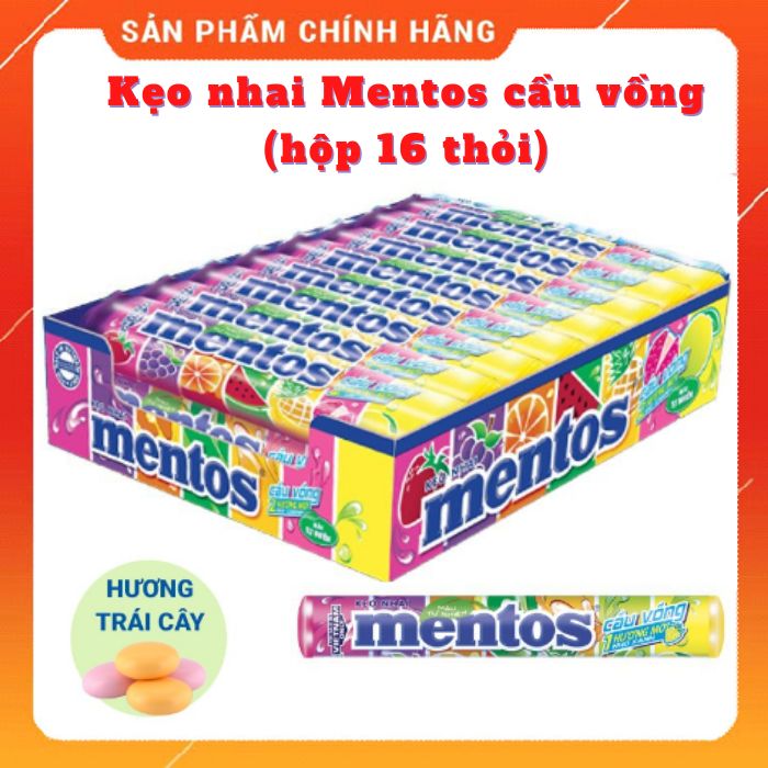 Kẹo Nhai Mentos Cầu Vồng Hương Trái Cây(Bịch 16 thỏi)
