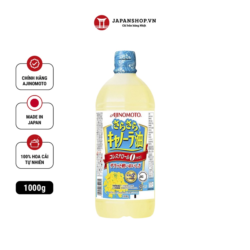 Dầu ăn hoa cải Ajinomoto Nhật Bản chai 1 lít