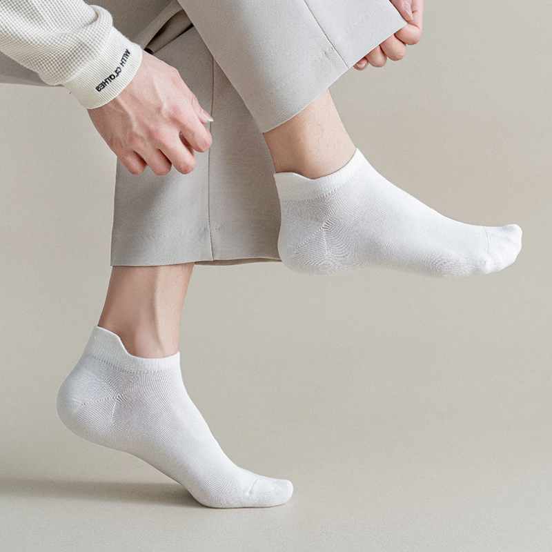 Combo 10 đôi tất nam nữ cổ ngắn cn04 vớ cotton trơn vintage chống hôi chân
