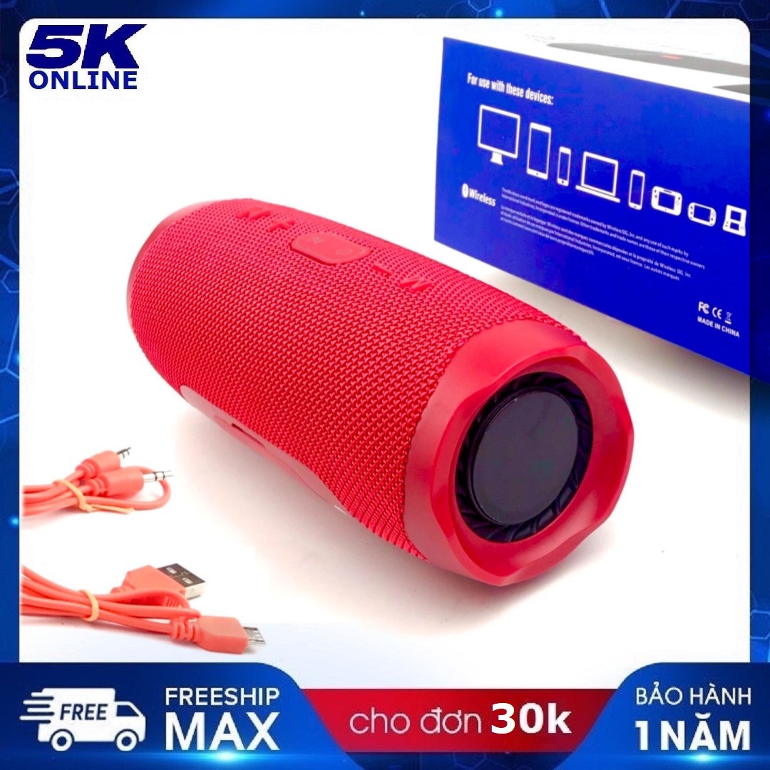 Loa Bluetooth Cầm Tay Charge 4 Chống Thấm Nước, Loa Nghe Nhạc Không Dây Âm Bass Cực Hay (Cắm Usb, Thẻ Nhớ, Cổng 3.5)