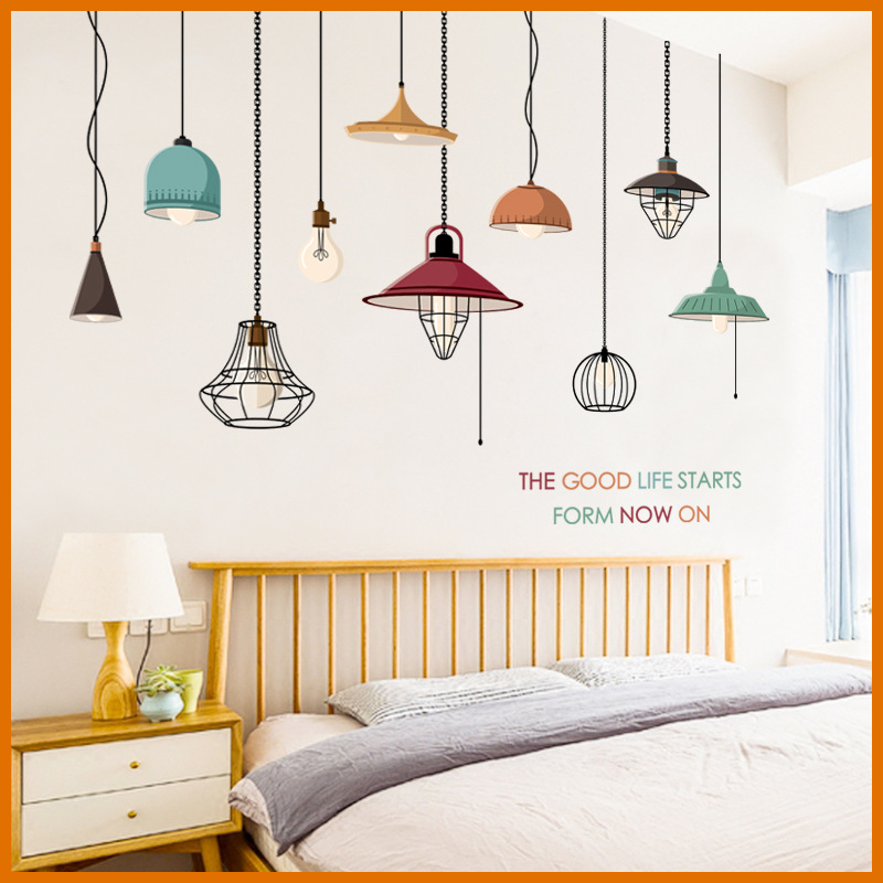Decal dán tường đèn chụp nghệ thuật XH 9038