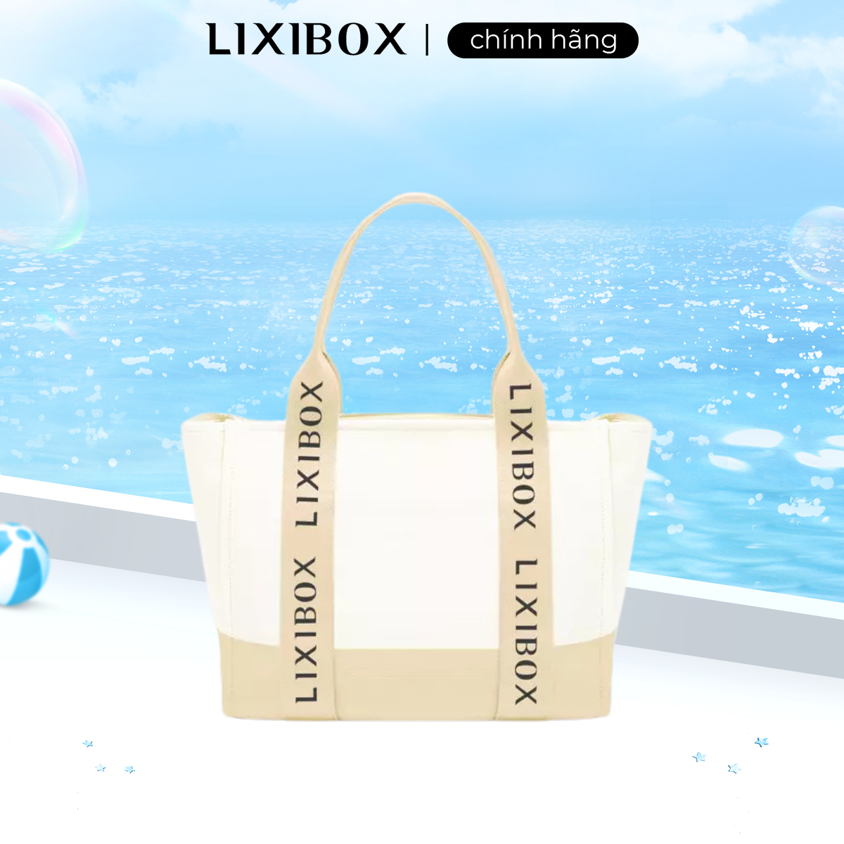 Túi Canvas Lixibox Oversized Beige Tote Bag