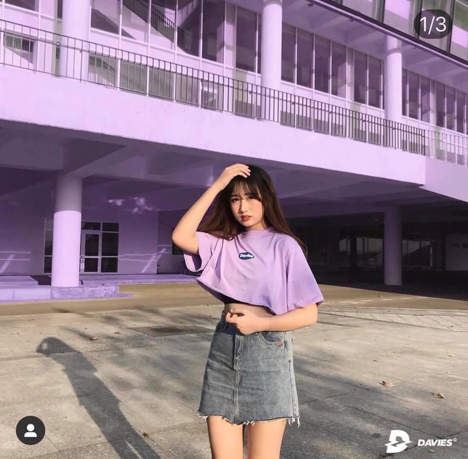 Áo croptop nữ màu tím bao xinh - kèm video hình thật