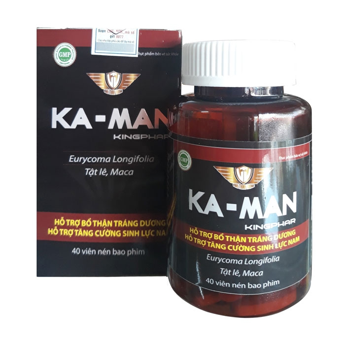 Viên uống tăng cường sinh lý Ka man - Giúp bổ thận , tráng dương , tăng cường sinh lý ở nam giới - Lọ 30 viên.