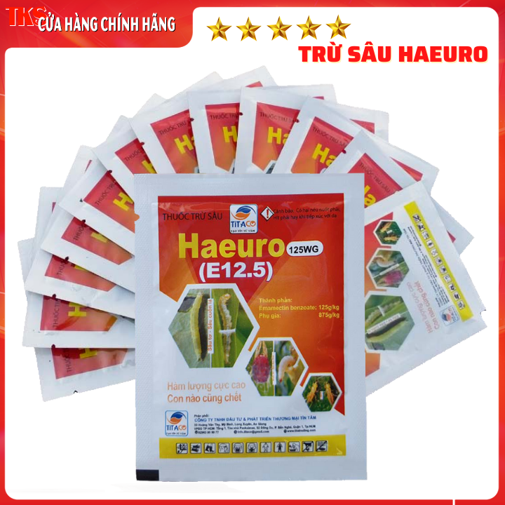Chế Phẩm Vi Sinh TRỪ SÂU SINH HỌC: HAEURO 125 WG Diệt Trừ Sâu Tơ, Sâu Khoang, Sâu Cuốn Lá... - Gói 6gr