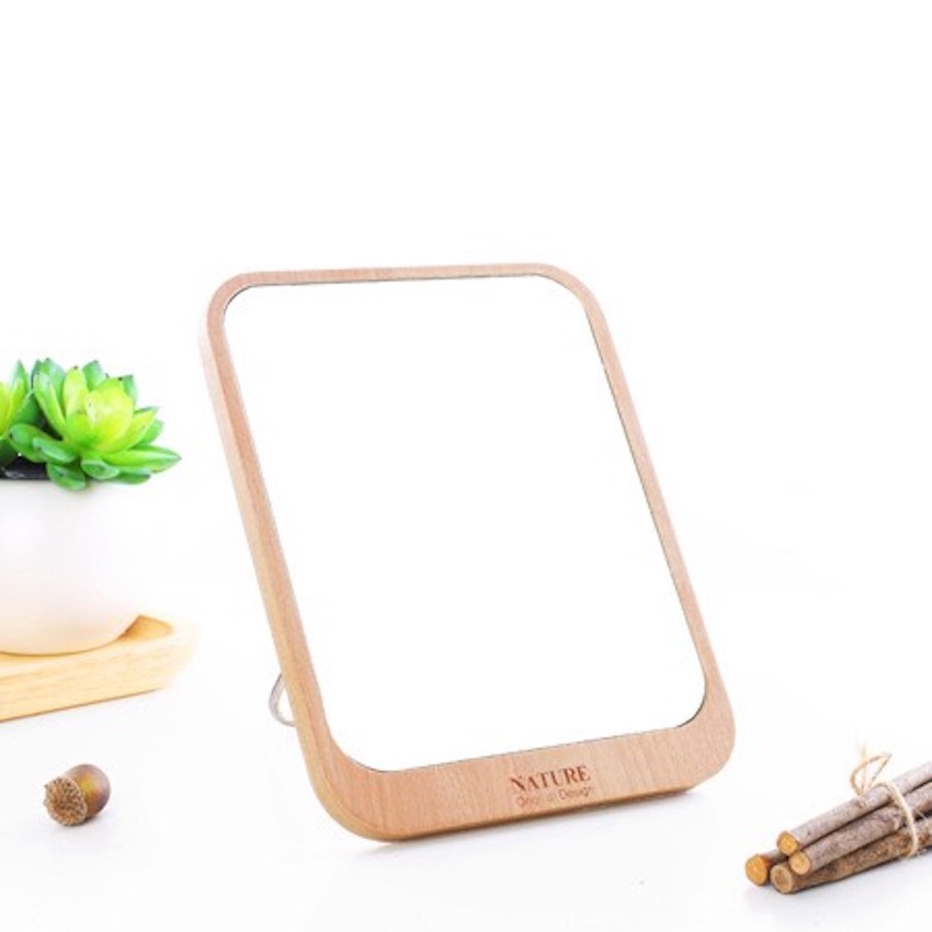 Gương Soi Trang Điểm Gỗ Để Bàn - Gương mini, Gương trang điểm, Gương để bàn - VyVy Giftshop