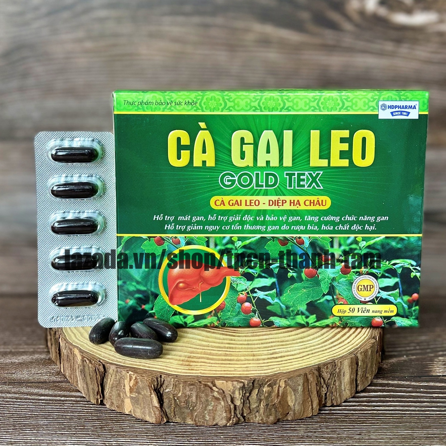 Bổ gan Cà Gai Leo GOLDTEX bảo vệ gan giải độc gan  hạ men gan tăng cường chức năng gan - HỘP 50 viên ( Vỉ )