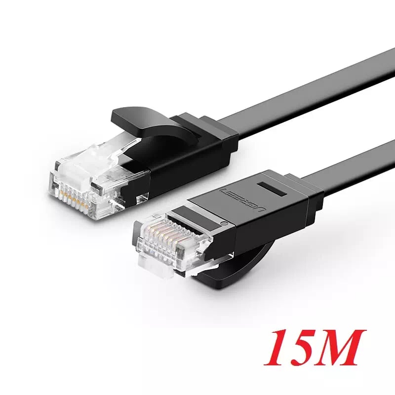Ugreen 50180 15m màu đen cáp mạng lan cat6 dây dẹt nw102