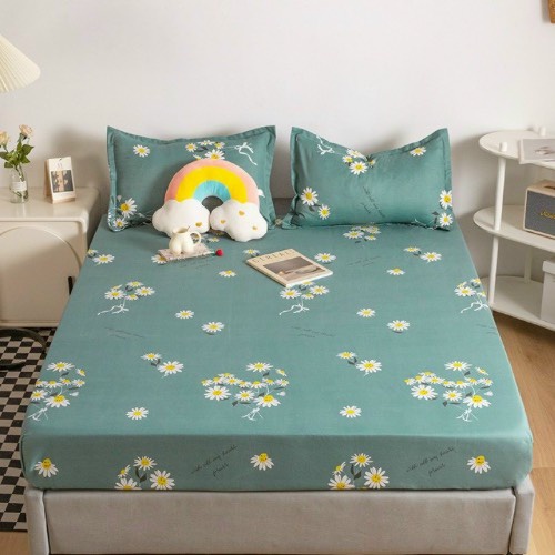 Bộ 4 món ga gối poly cotton gồm 1 ga giường 2 vỏ gối 1 vỏ gối ôm bộ ga gối drap giường bo chun 1m2,1m6,1m8