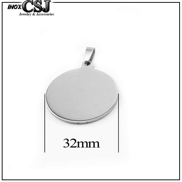 Mặt dây chuyền inox hình tròn đường kính 32mm bóng đẹp giá rẻ MD020