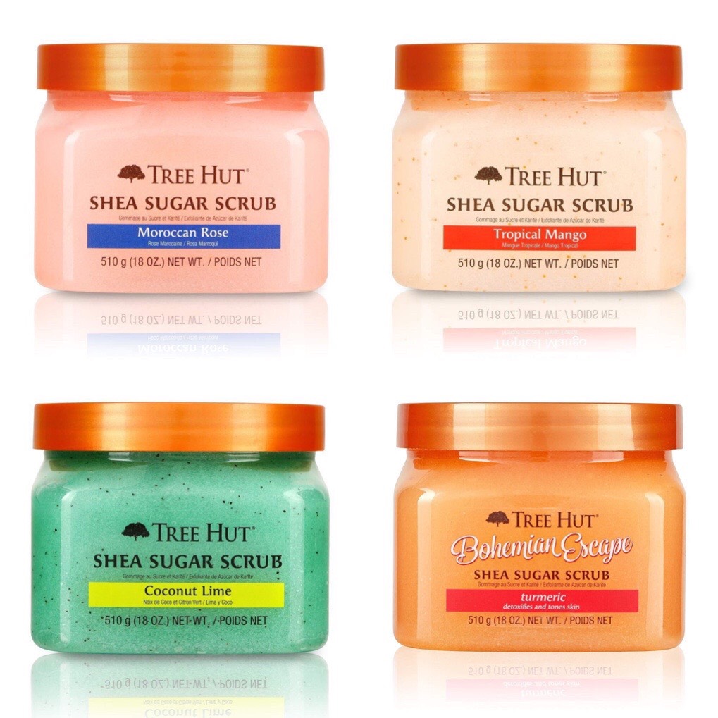 Sữa tắm tẩy tế bào chết Tree Hut Shea Sugar Scrub 510g-Tropical Mango/Bohemian Escape/Coconut Lime/Moroccan Rose/Coco Colada (Mỹ)