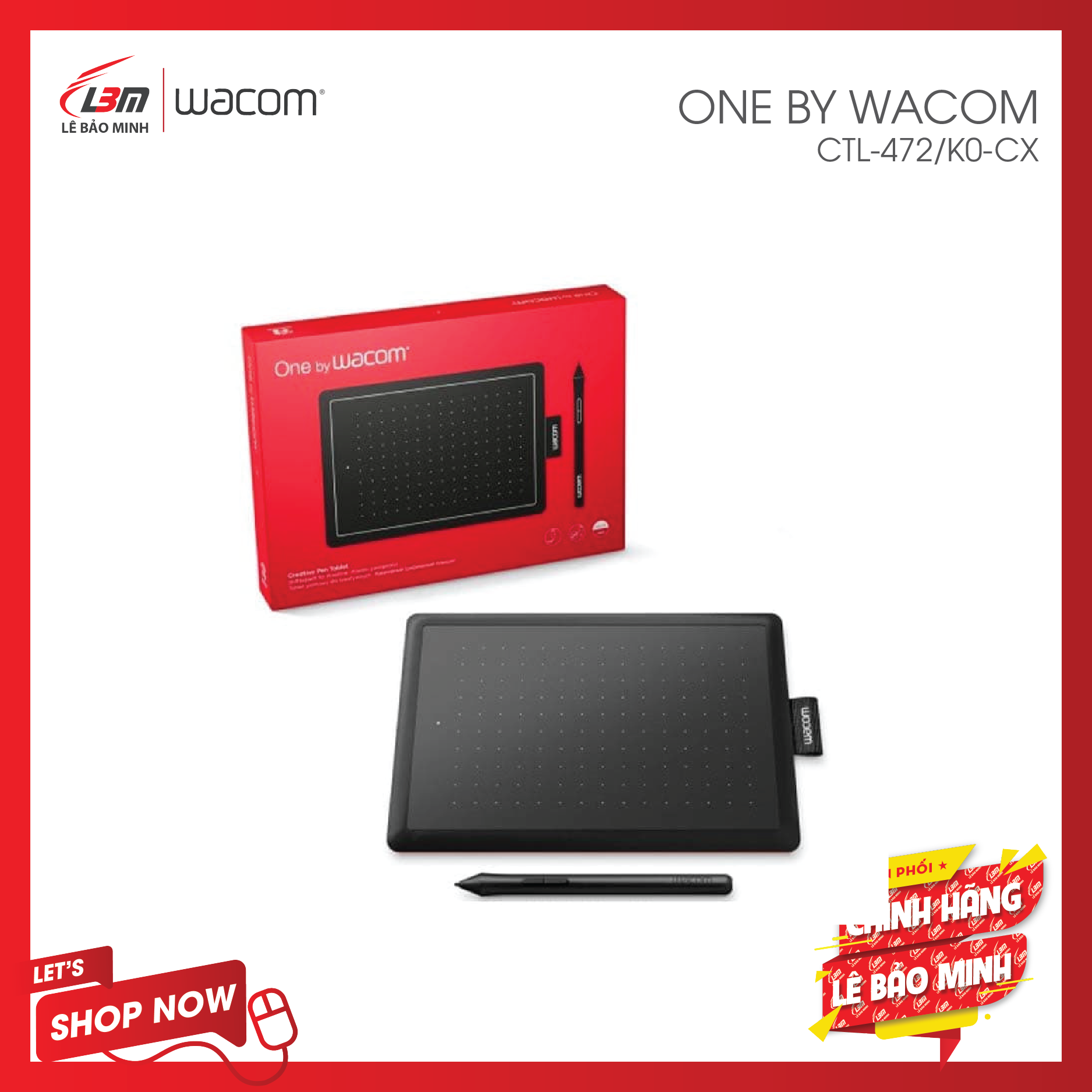 Bảng vẽ điện tử hiệu One by Wacom CTL-472/K0-CX