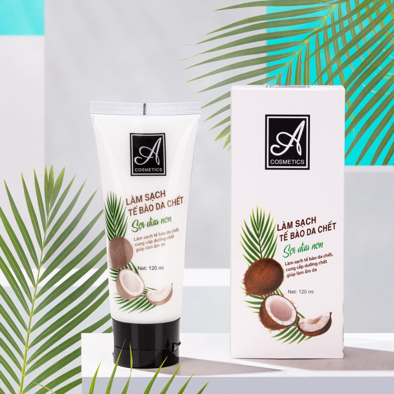 TẨY TẾ BÀO SỢI DỪA NON A COSMETICS MẪU MỚI 120ML