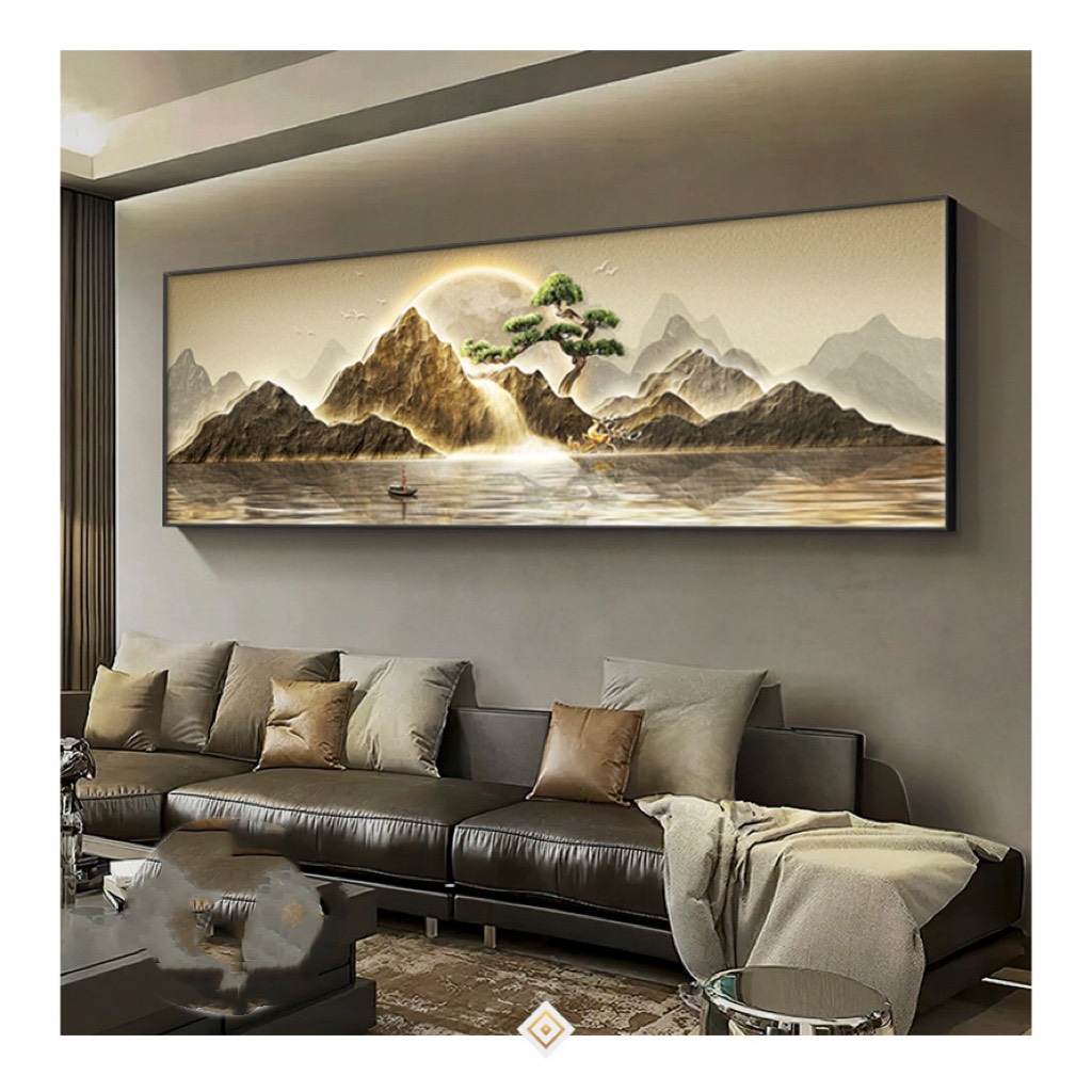 Tranh Tráng Gương Pha lê Điện Led Cao Cấp Tranh Phong Thủy Treo Tường