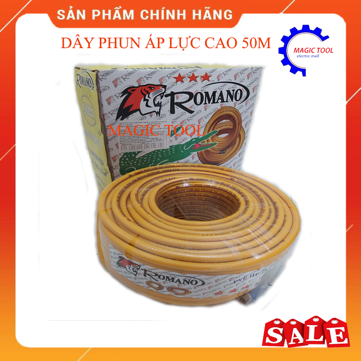 Dây rửa xe 50m áp lực cao romano dây phun xịt áp lực cao