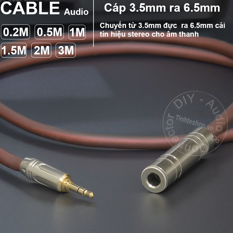 Cáp chuyển 3.5mm sang 6.5mm diy 0.2 đến 5 mét - dây 1/8 sang 1/4