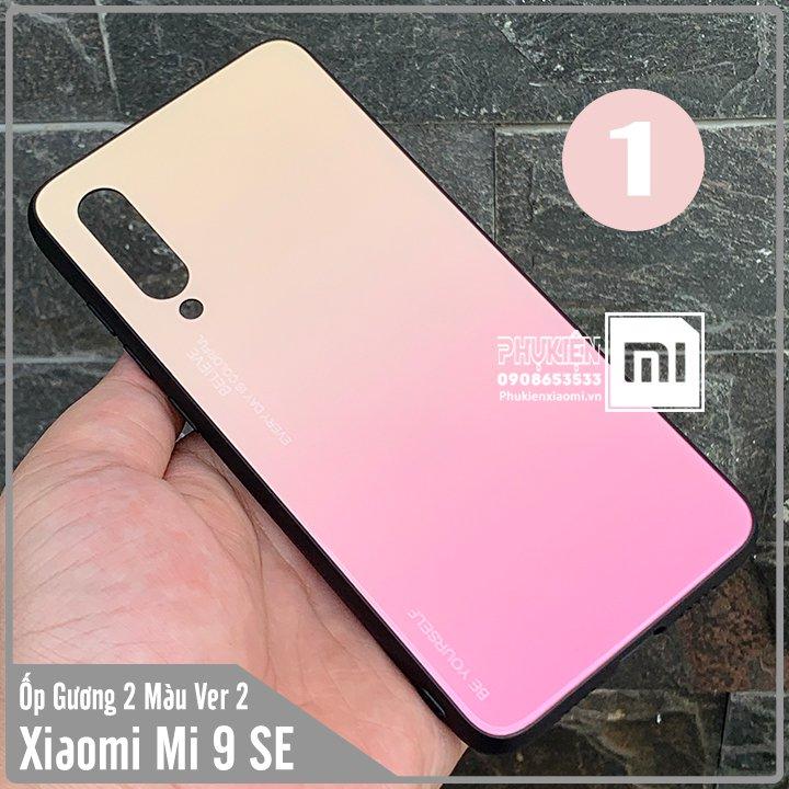 [7 MÀU] Ốp lưng cho Xiaomi Mi 9 SE gương cứng 2 màu Ver 2 , viền TPU dẻo đen