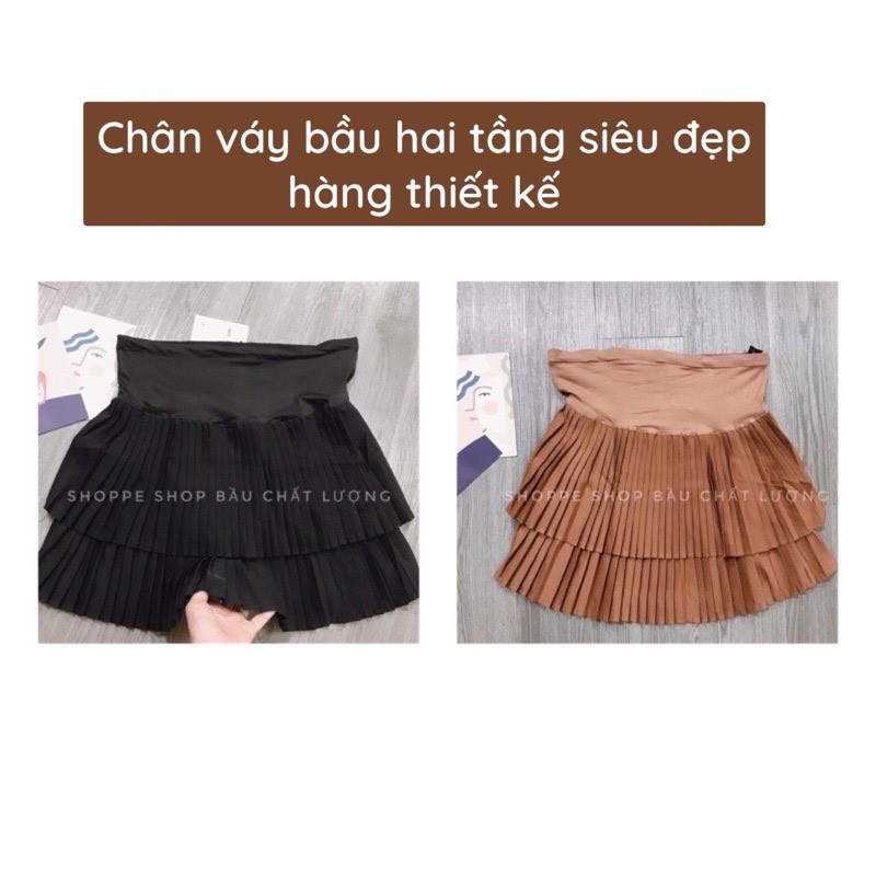 Chân váy bầu xếp ly ngắn  Shop Bầu Đẹp  Đồ Bầu Công Sở